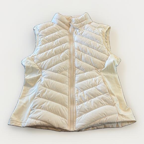 Fabletics Jackets & Blazers - Fabletics Womens White Puffer Full Zip Athletic Outdoor Vest Size M Medium